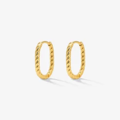 Oval Twisted Hoops Baby Gold