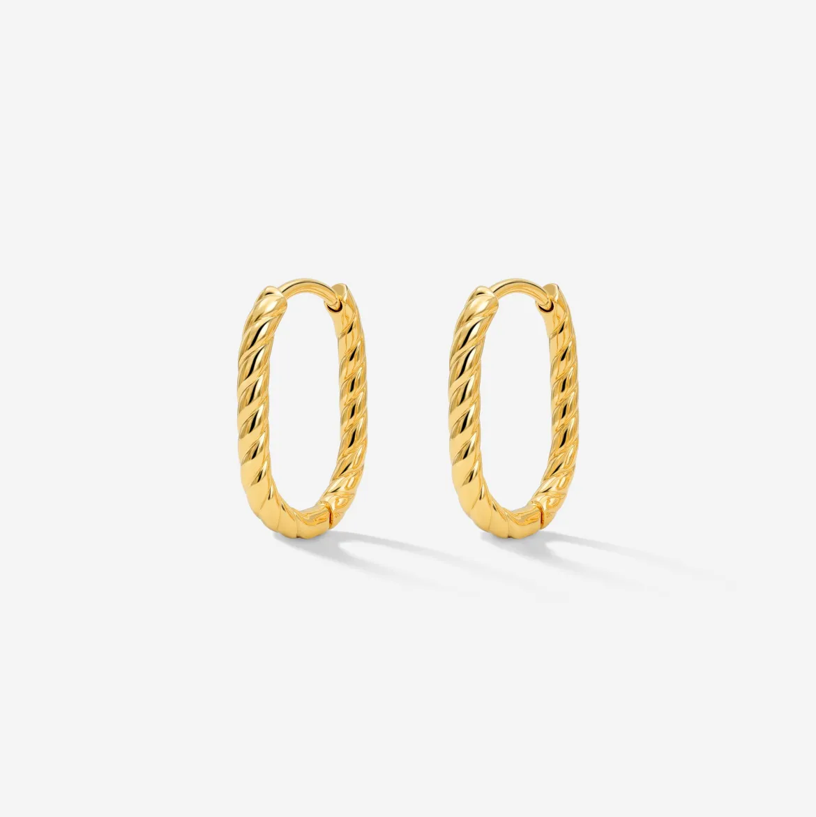 Oval Twisted Hoops Baby Gold