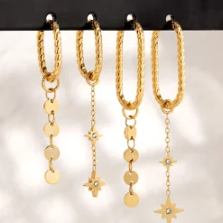 Oval Twisted Hoops Baby Gold