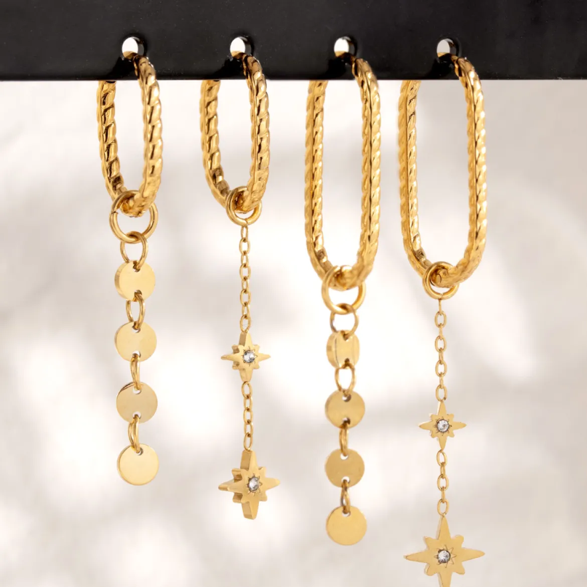 Oval Twisted Hoops Baby Gold