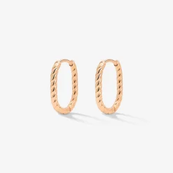 Oval Twisted Hoops Baby Roségold