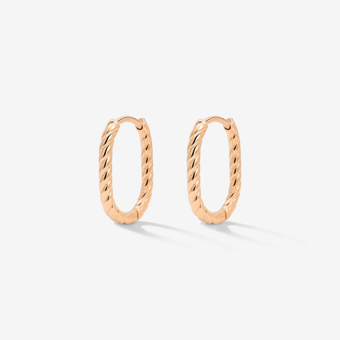 Oval Twisted Hoops Baby Roségold