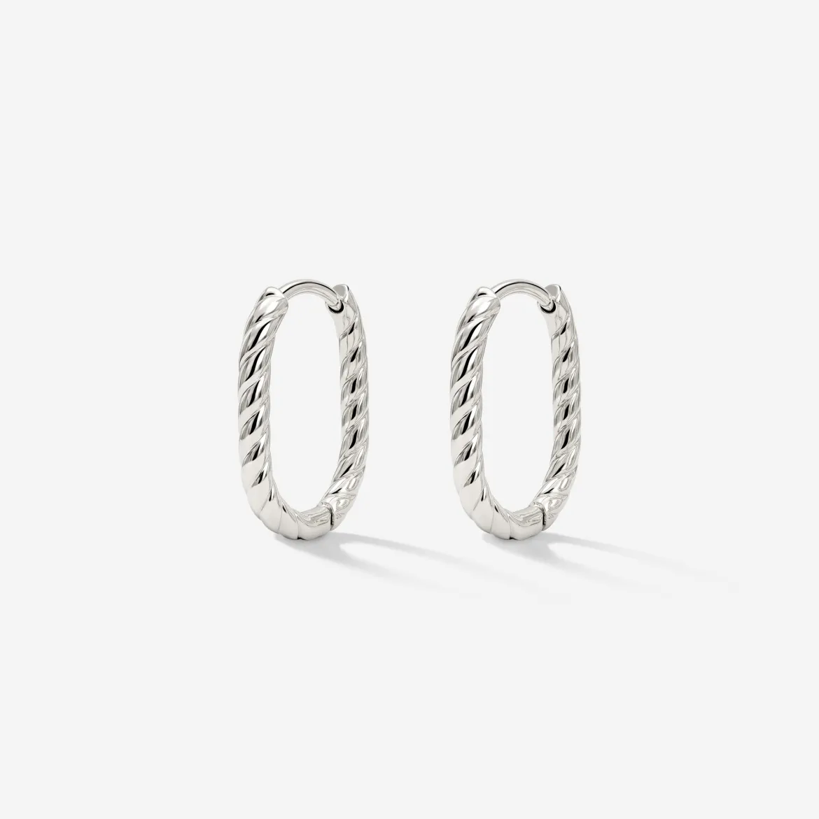 Oval Twisted Hoops Baby Silber