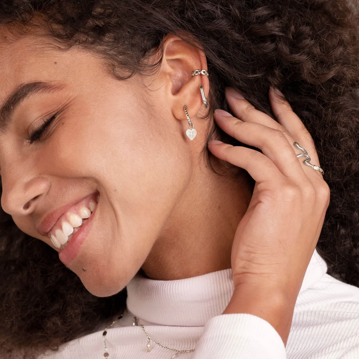 Oval Twisted Hoops Baby Silber