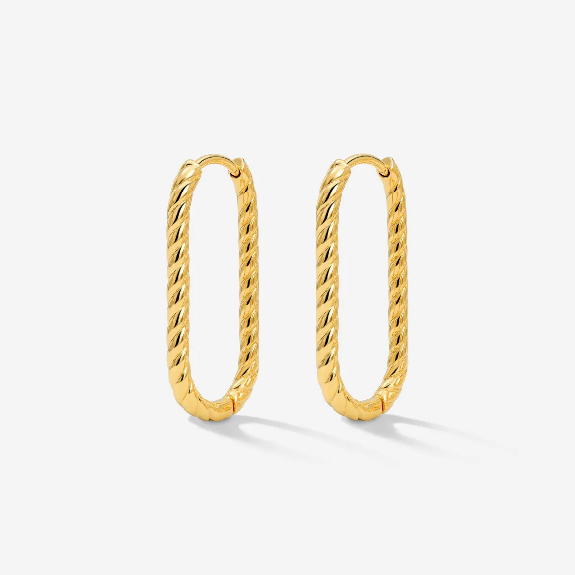 Oval Twisted Hoops Small Gold