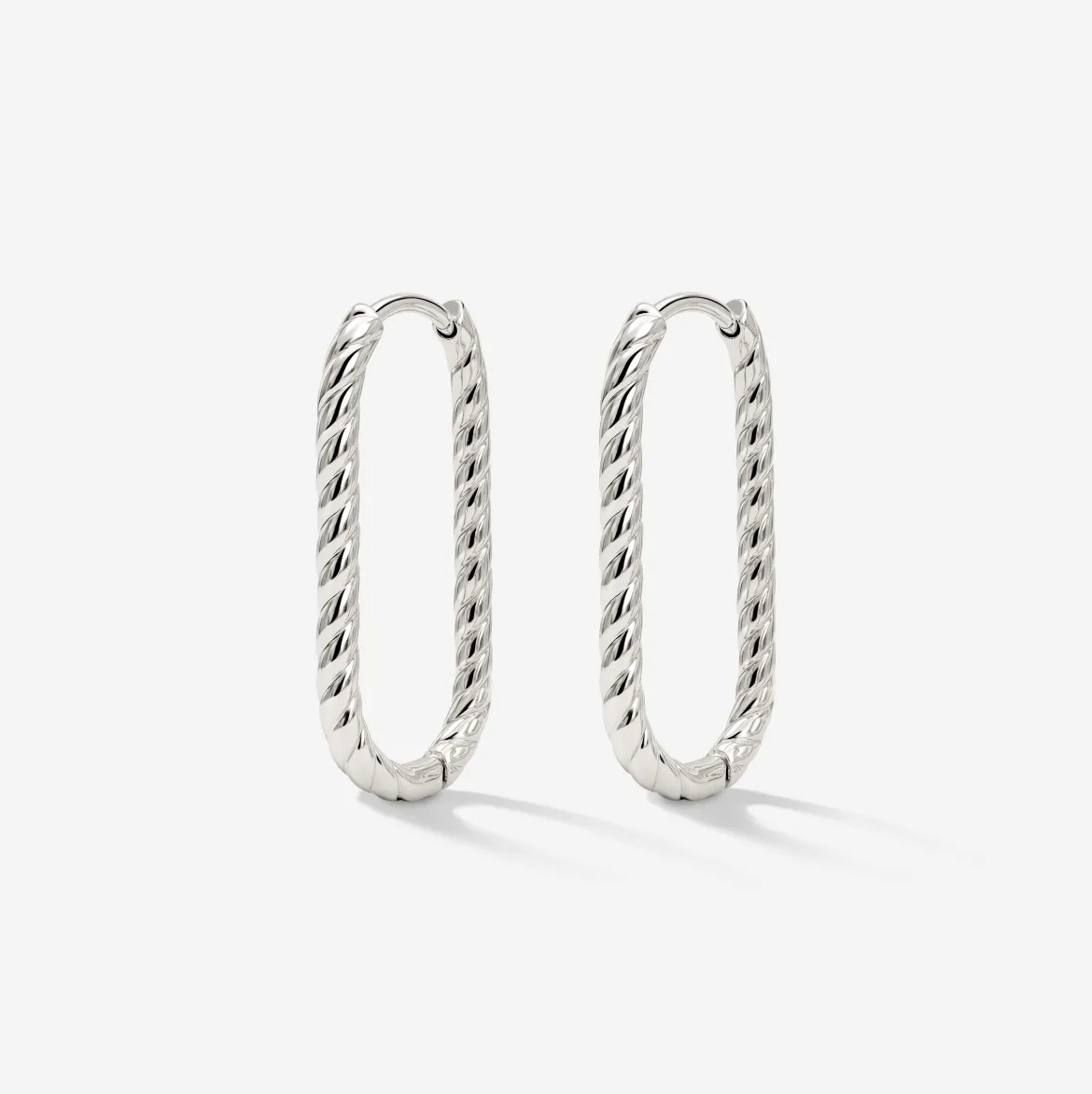 Oval Twisted Hoops Small Silber