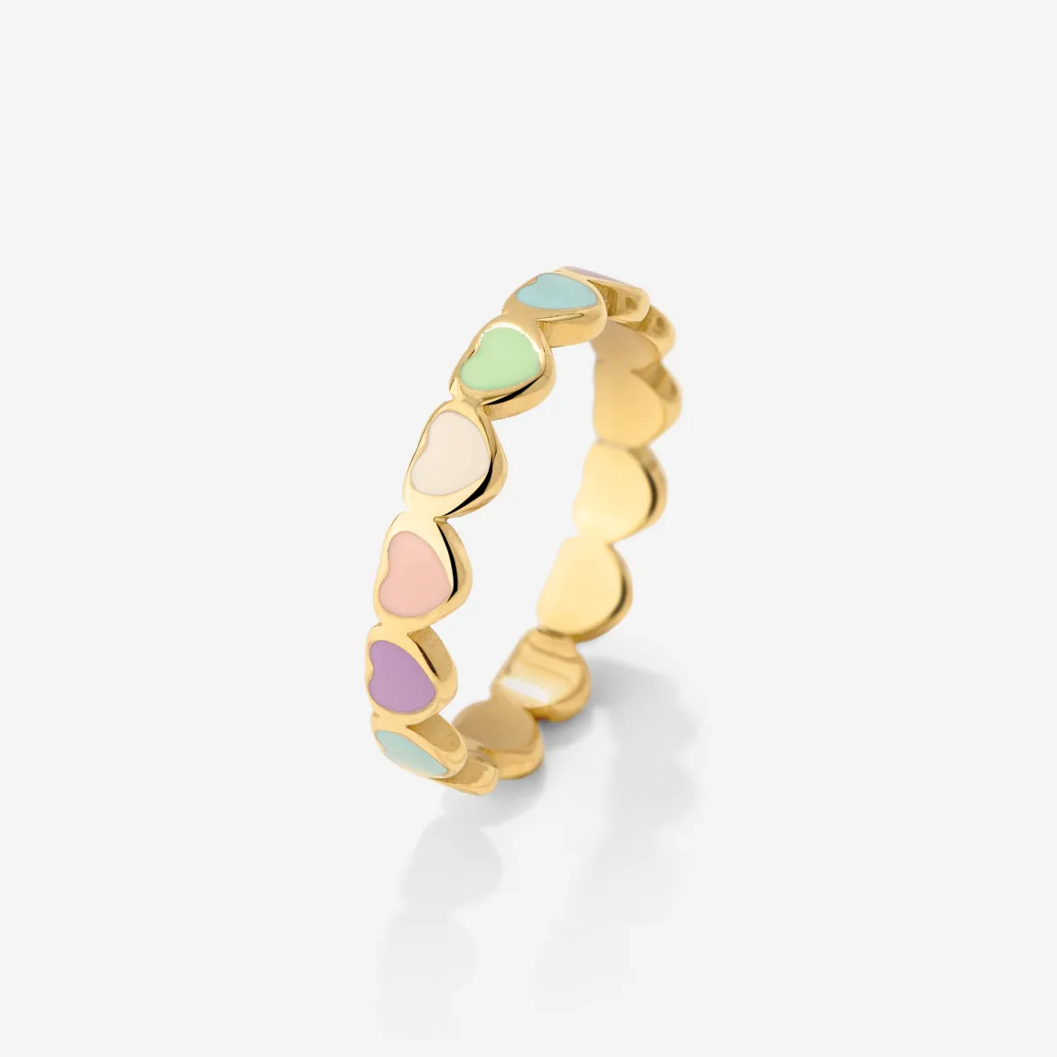 Pastel Hearts Ring Gold