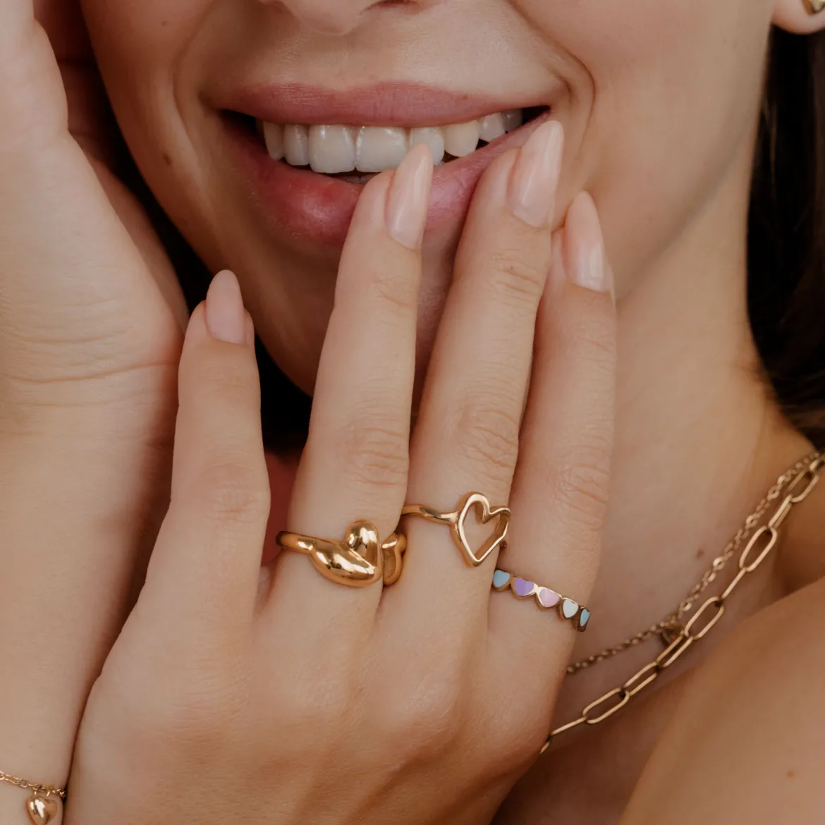 Pastel Hearts Ring Roségold