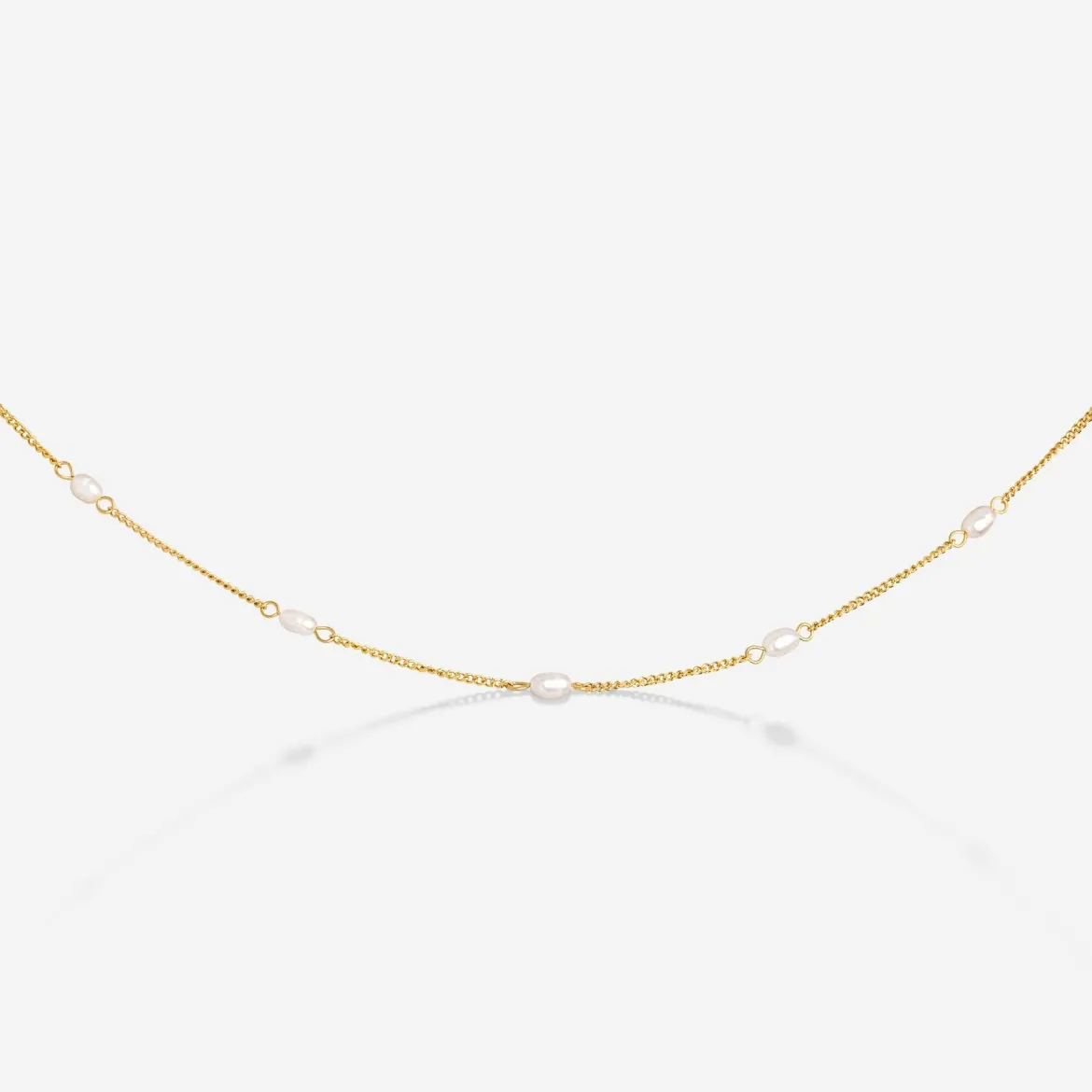 Pearl after Pearl Choker Gold