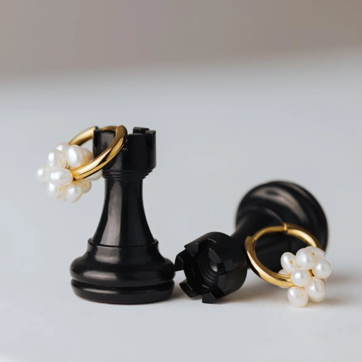 Pearl Cluster Hoops Gold