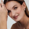 Pearl Cluster Hoops Silber