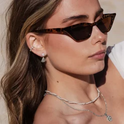 Pearl u0026 Fan Studs Silber