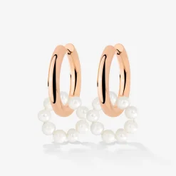 Pearly Donut Hoop Set Roségold