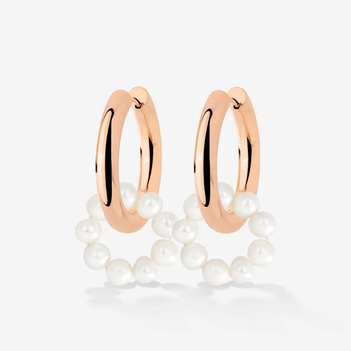 Pearly Donut Hoop Set Roségold
