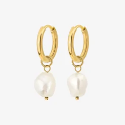 Pearly Hoop Set Gold