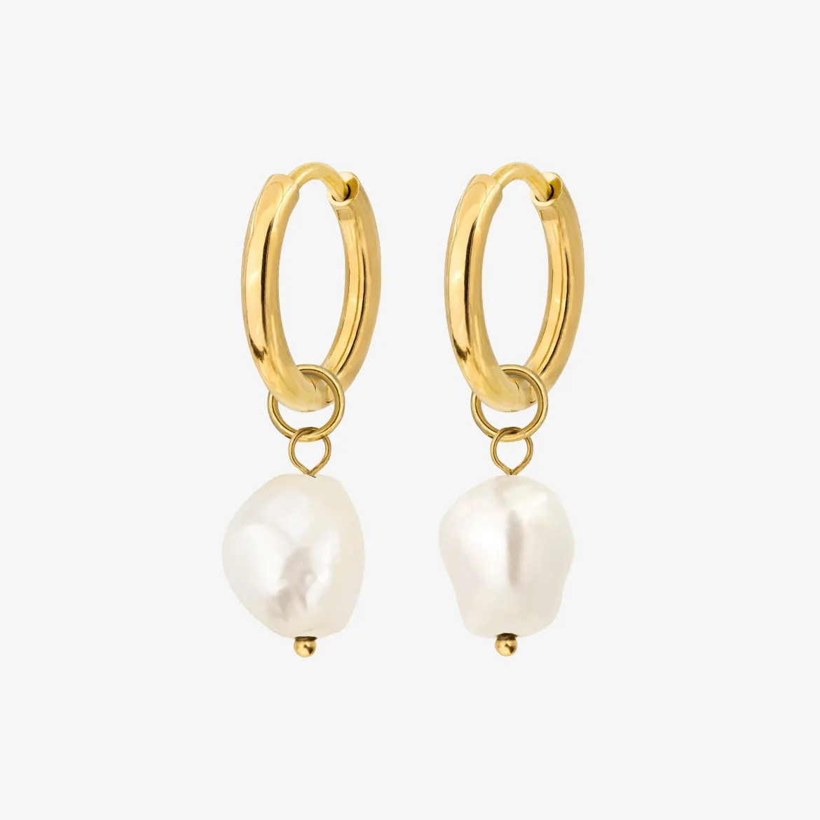 Pearly Hoop Set Gold