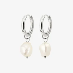 Pearly Hoop Set Silber
