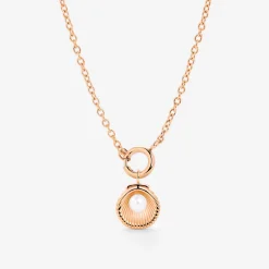 Pearly Shell Classic Chain Necklace Set Roségold