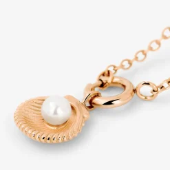 Pearly Shell Classic Chain Necklace Set Roségold