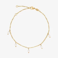 Perla Blanco Anklet Gold