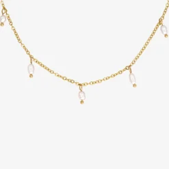 Perla Blanco Choker Gold