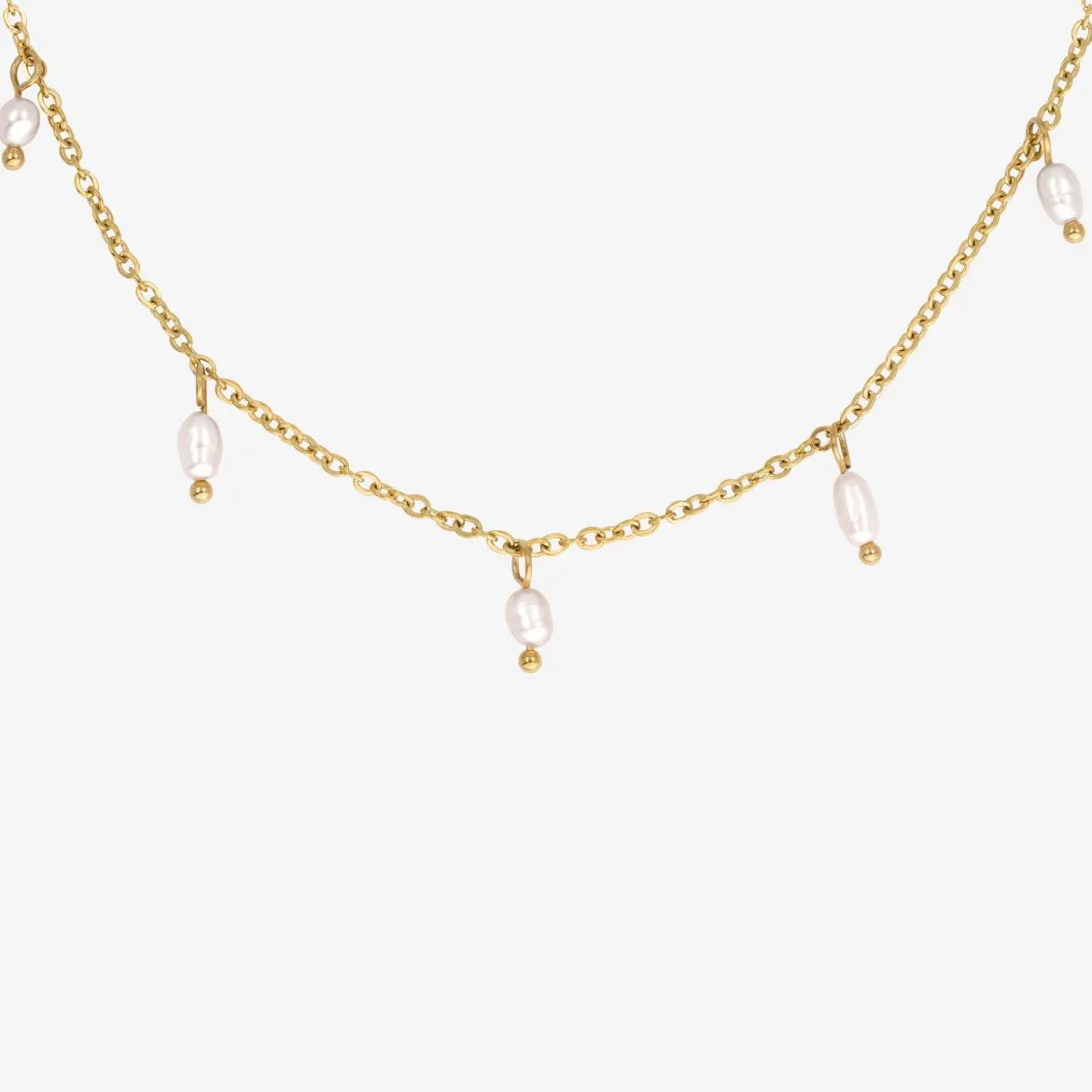 Perla Blanco Choker Gold