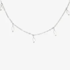 Perla Blanco Choker Silber