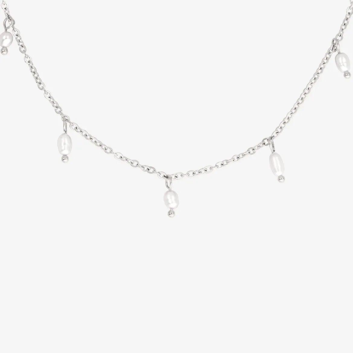 Perla Blanco Choker Silber