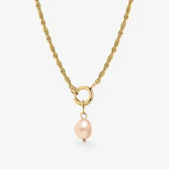 Perla Rosa Rope Chain Necklace Set Gold
