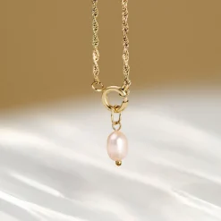 Perla Rosa Rope Chain Necklace Set Roségold
