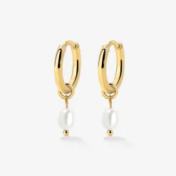 Perla Sola Hoop Set Gold