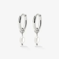 Perla Sola Hoop Set Silber