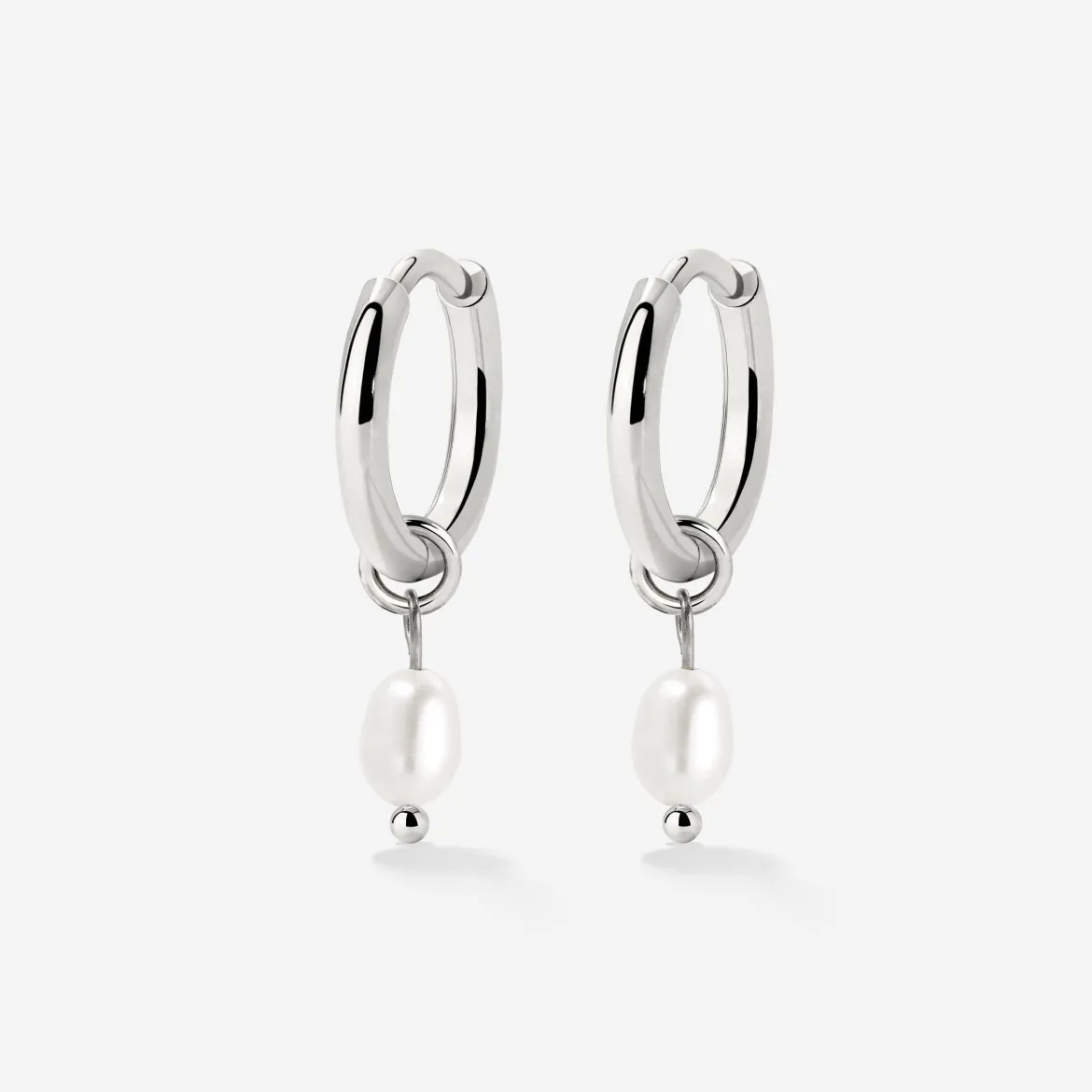Perla Sola Hoop Set Silber