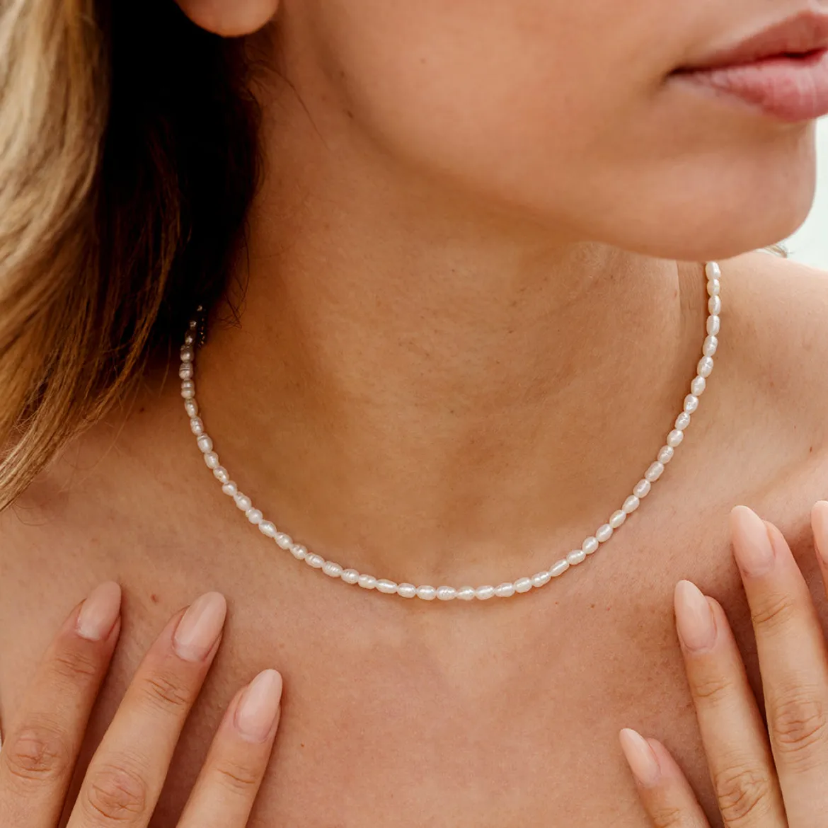 Perlita Choker Silber