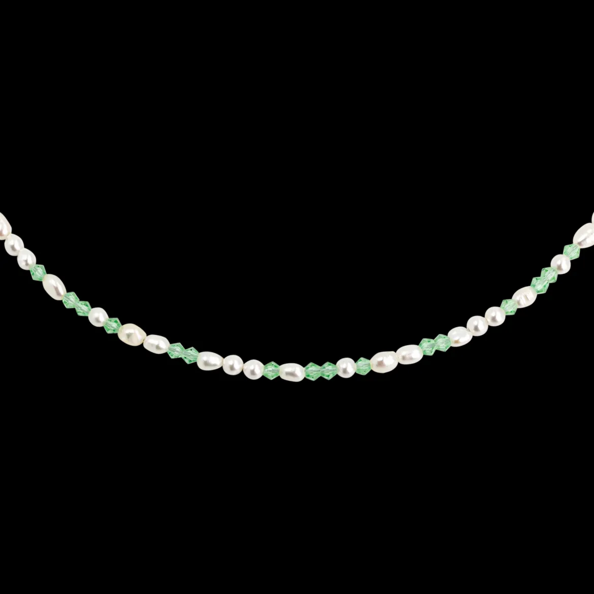 Perlita Verde Necklace Silber