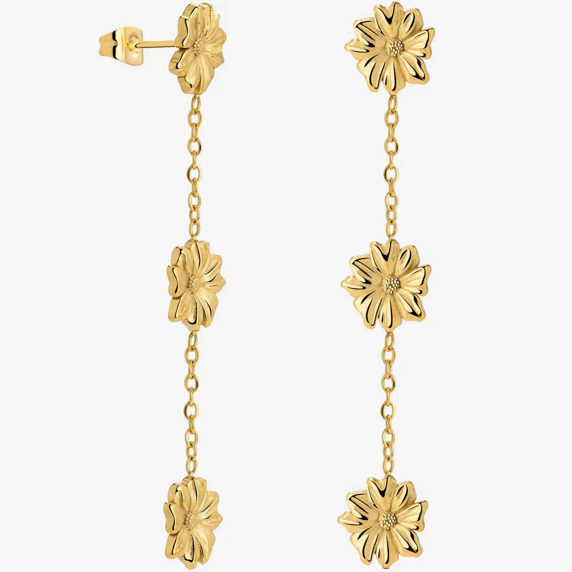 Petal Fall Studs Gold