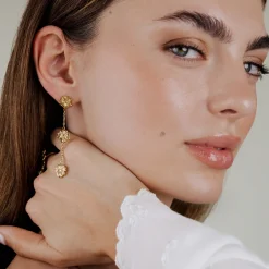 Petal Fall Studs Gold