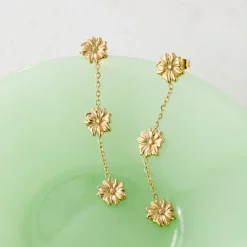 Petal Fall Studs Gold