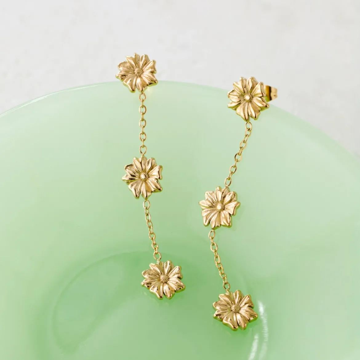 Petal Fall Studs Gold