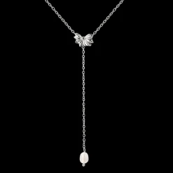 Petal Pearl Y-Necklace Silber