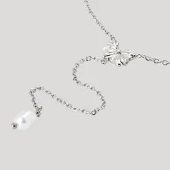 Petal Pearl Y-Necklace Silber
