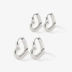 Phat Heart Hoop Bundle Silber
