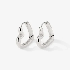 Phat Heart Hoops Large Silber