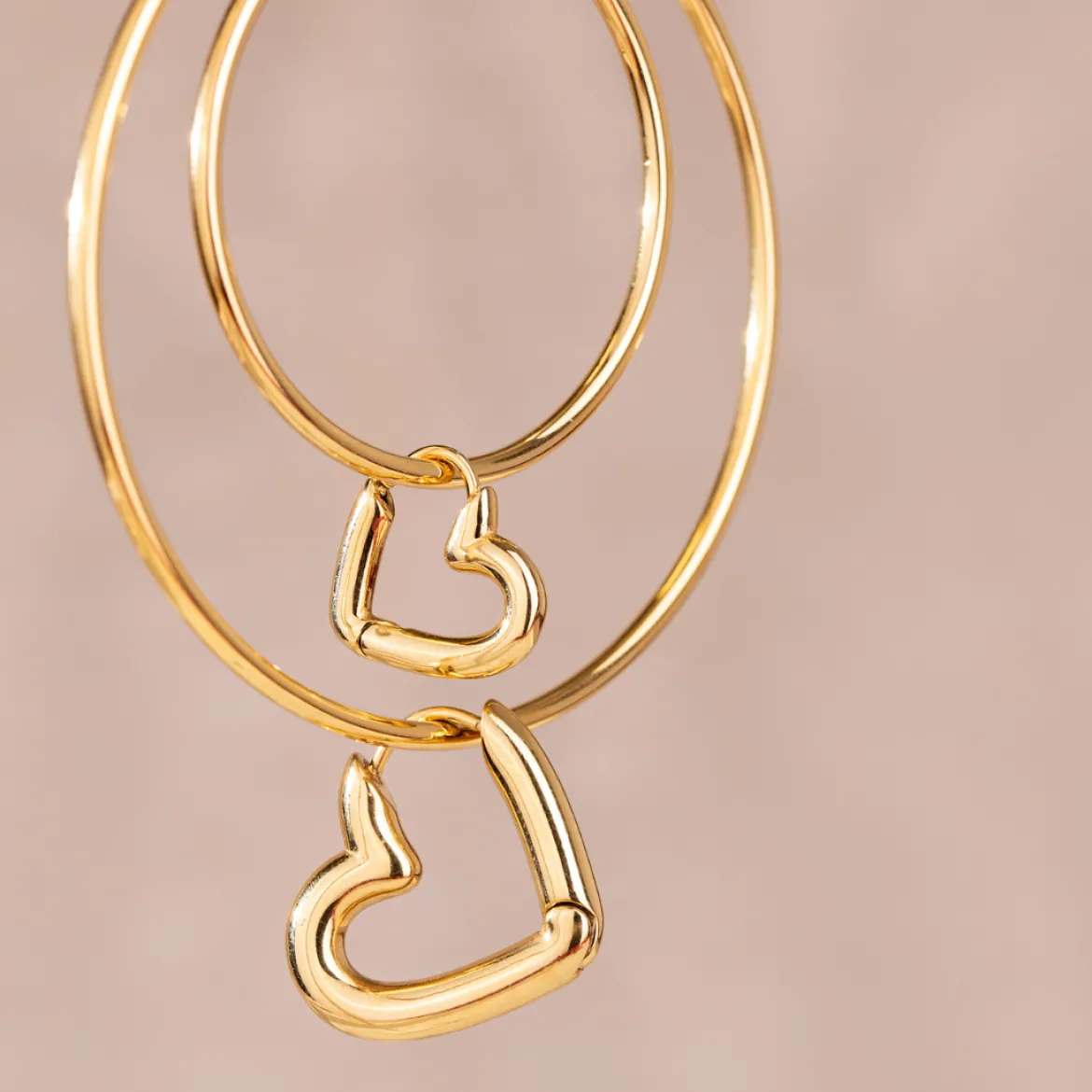 Phat Heart Hoops Large Silber