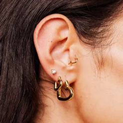 Phat Heart Hoops Small Gold