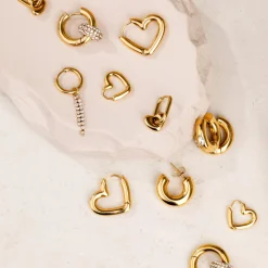 Phat Heart Hoops Small Gold