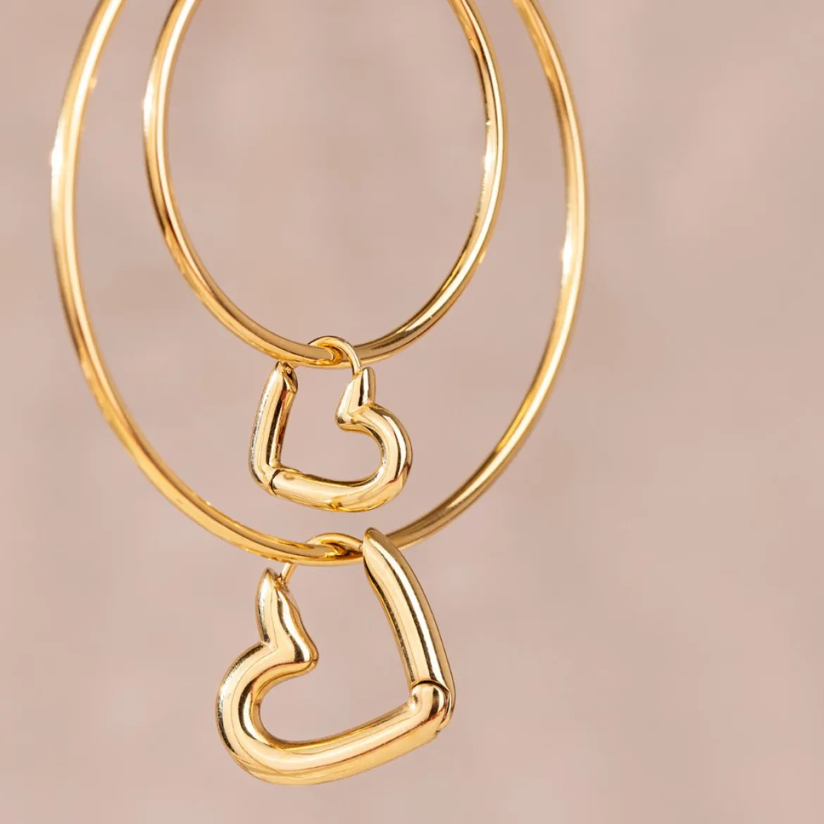 Phat Heart Hoops Small Roségold