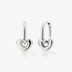 Phat Heart Oval Hoop Set Baby Silber