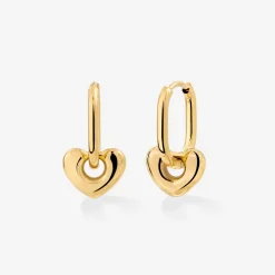 Phat Heart Oval Hoop Set Baby Gold