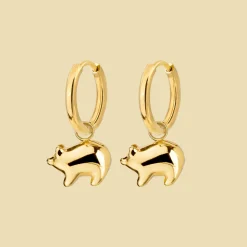 Piggy Hoop Set Small Gold